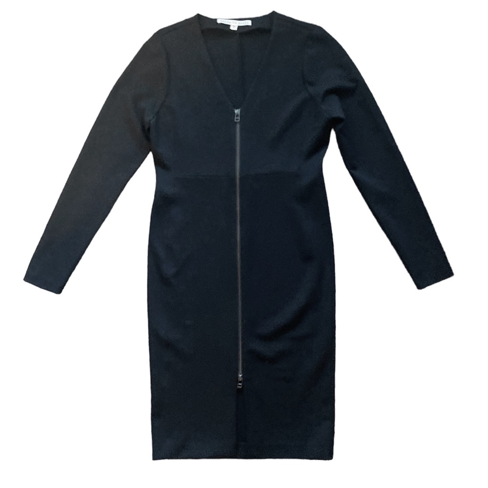 Veronica Beard Zip Front V-Neck Long Sleeve Bodycon Midi Dress Women’s Size 10